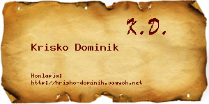 Krisko Dominik névjegykártya